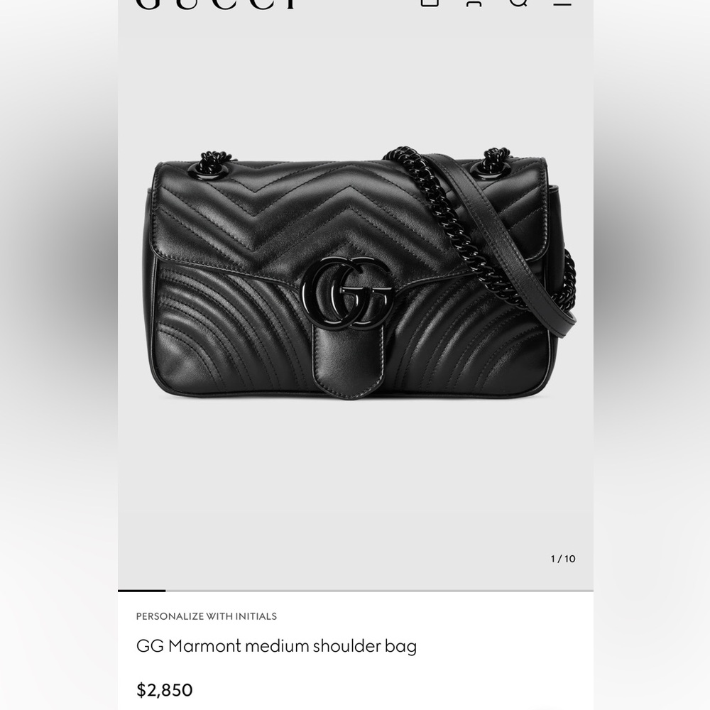 Gucci Black GG Marmont Shoulder Bag